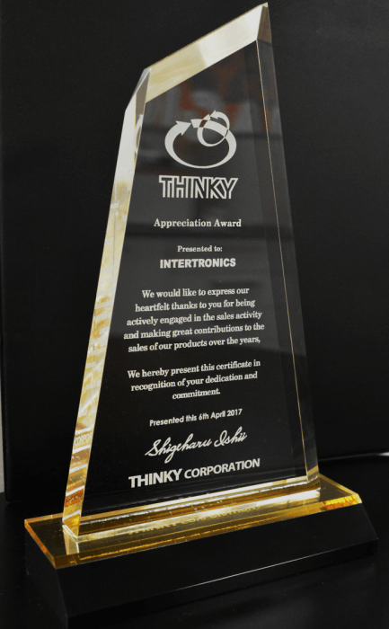 We receive an Appreciation Award from key partner, Thinky
