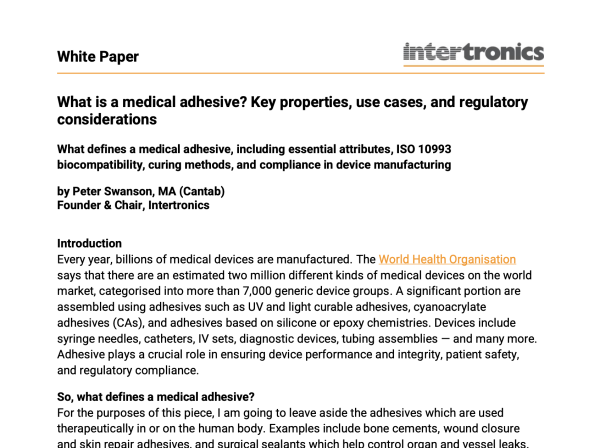White Paper: What is a medical adhesive?
