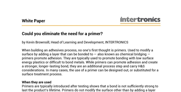 White Paper: Could you eliminate the need for your adhesive primer?