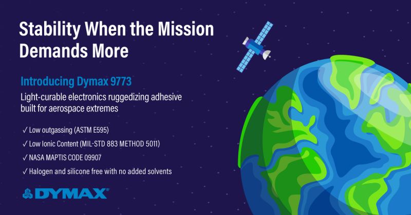 Dymax 9773: low outgassing UV adhesive for electronics