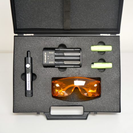 IUV105 LED UV spot curing pen in protective storage case with its accessories