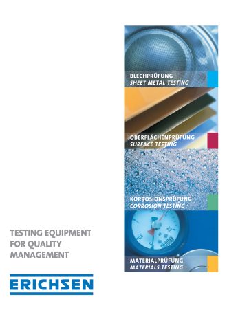 ERICHSEN Testing Equipment Catalogue